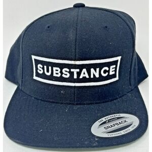 Substance New  Snapback Hat Black Yupoong Classics Flat Bill Streetwear Cap OSFM